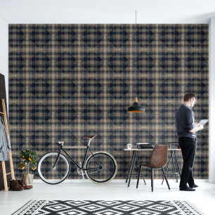 Diamond Plaid Crackle Texture Beige Taupe Brown Wallpaper