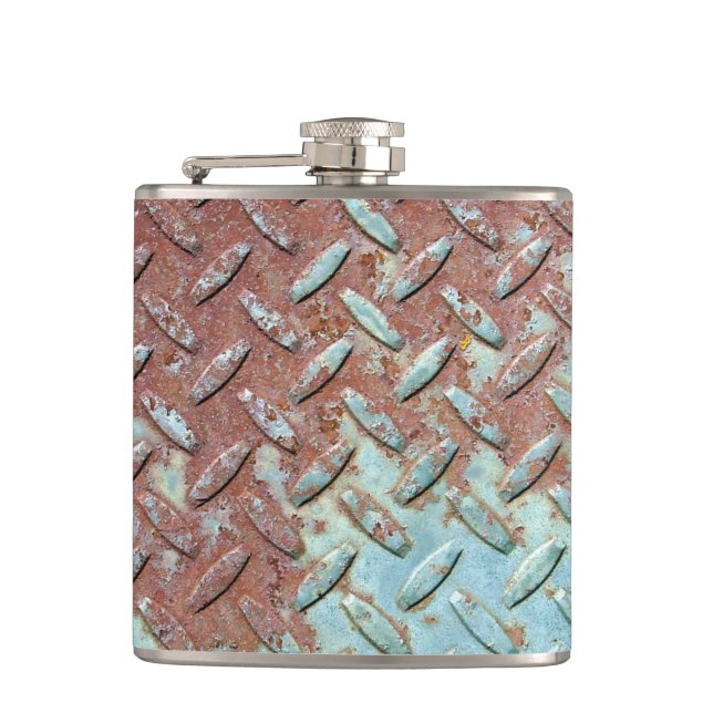 Diamond Plate 4 Wrapped Flask (Front)
