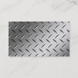 Diamond Plate Brushed Metal Business Cards