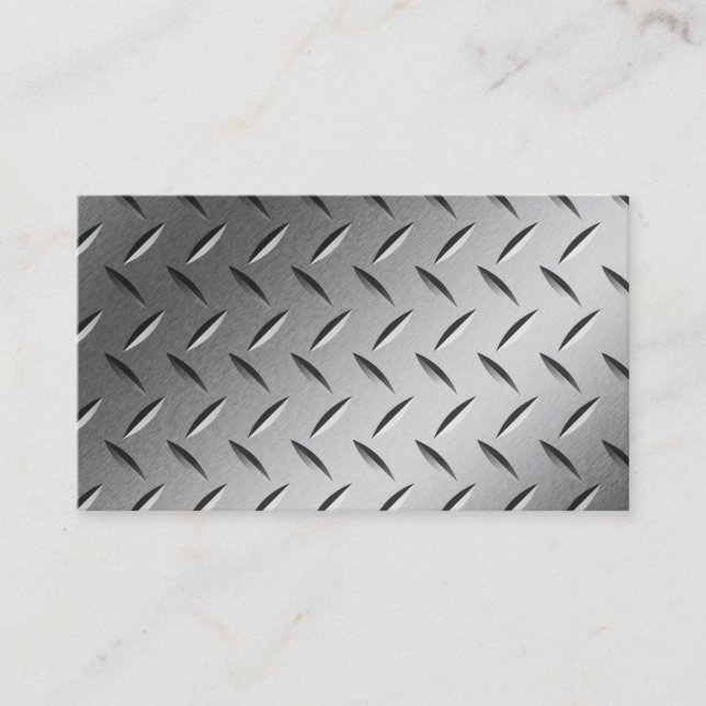 Diamond Plate Brushed Metal Business Cards (Front)