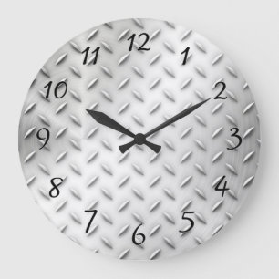 Diamond Plate Large Clock