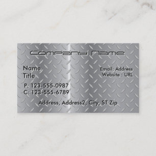 Diamond plate metal Business cards