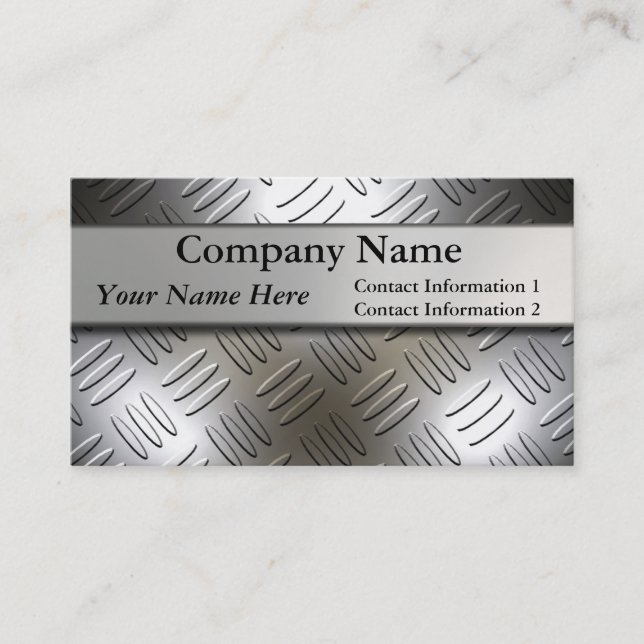 Diamond Plate Metal Look Business Cards (Front)