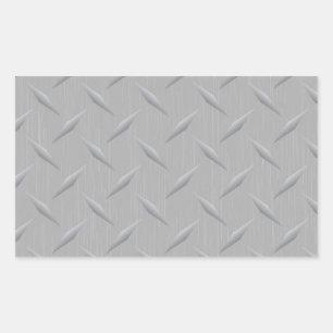Diamond Plate Metal Rectangular Sticker