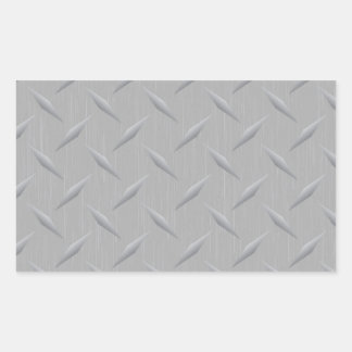 Diamond Plate Metal Rectangular Sticker