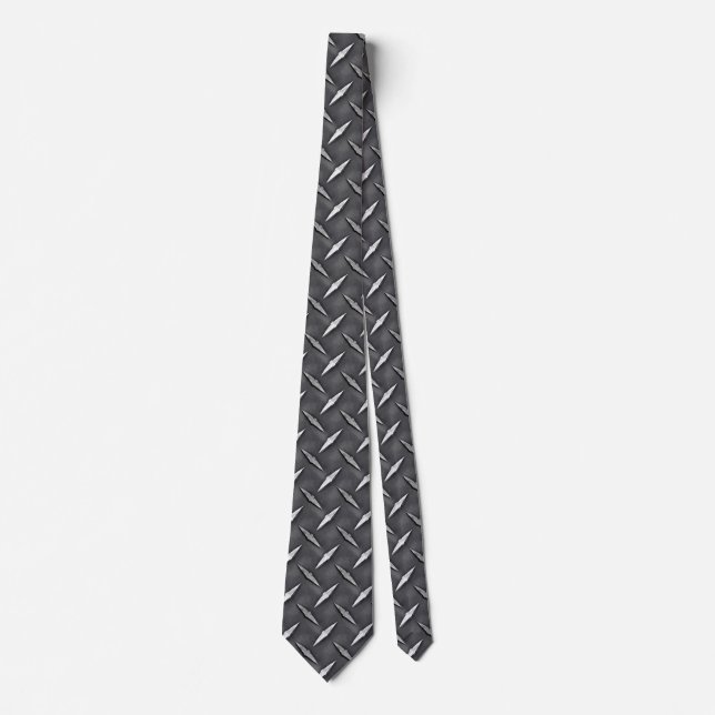 Diamond Plate Raw Steel style Tie (Front)