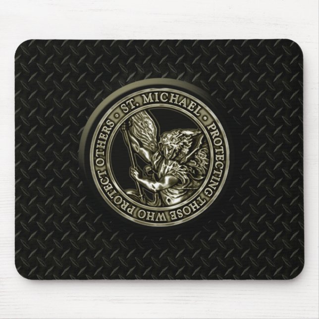 Diamond Plate & St Mike Mouse Mat (Front)
