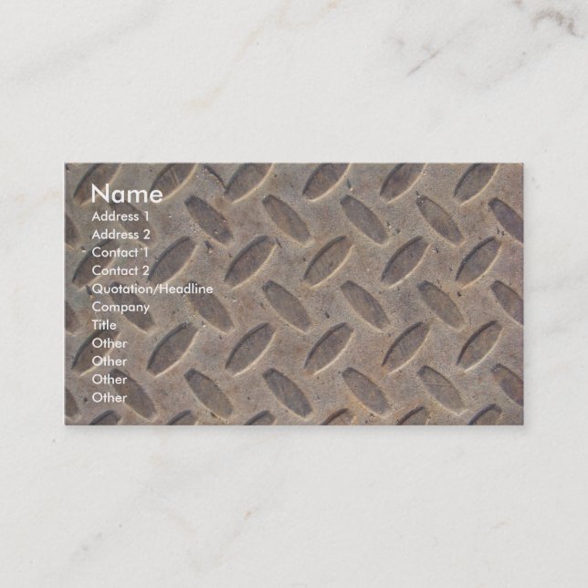 Diamond Plate Steel Floor Business Card (Front)
