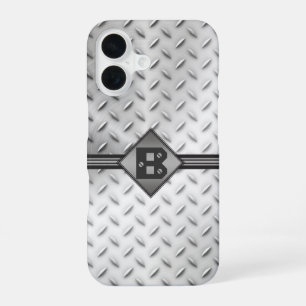 Diamond Plate Steel Monogram iPhone 16 Case