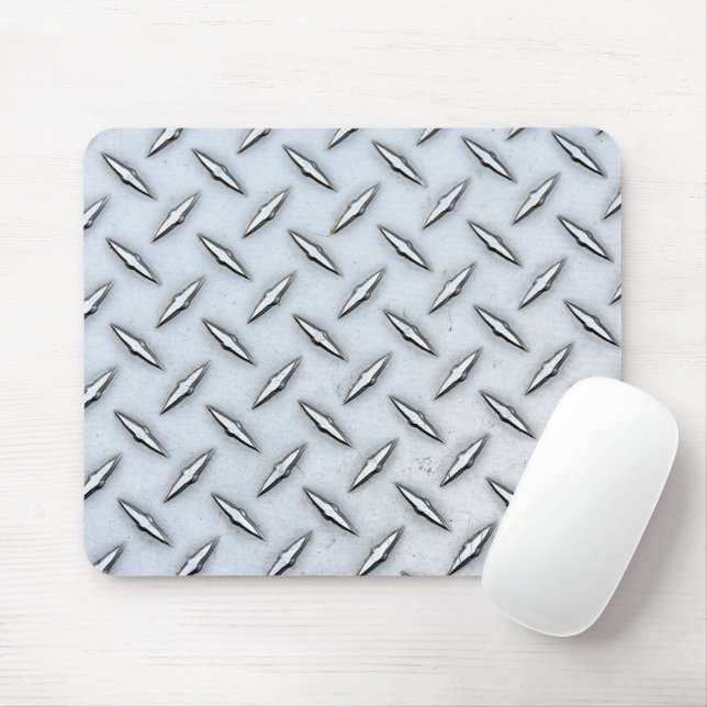 Diamond Plate Steel Mouse Mat (With Mouse)