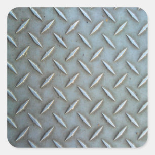 Diamond Plate Steel Square Sticker