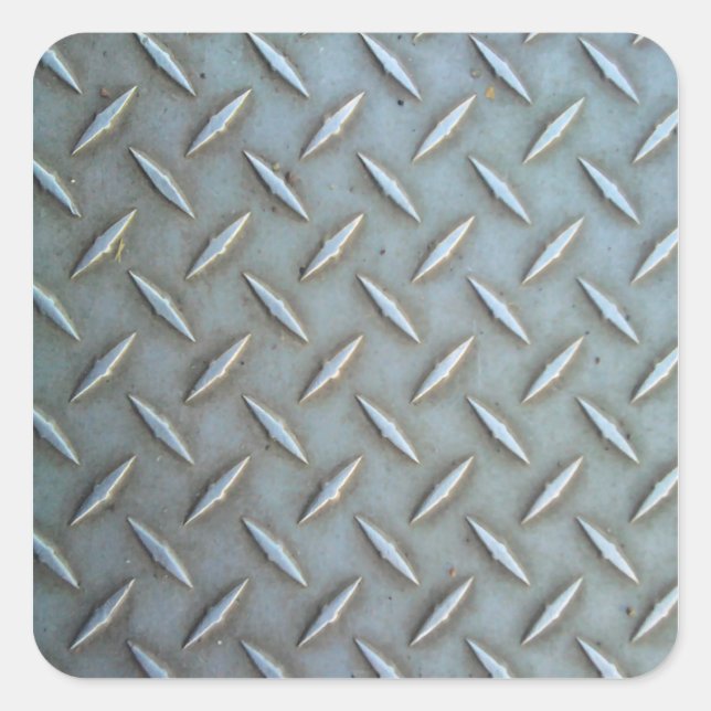Diamond Plate Steel Square Sticker (Front)