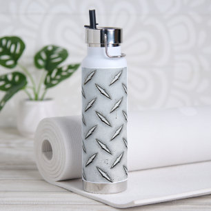 Diamond Plate Steel  Water Bottle