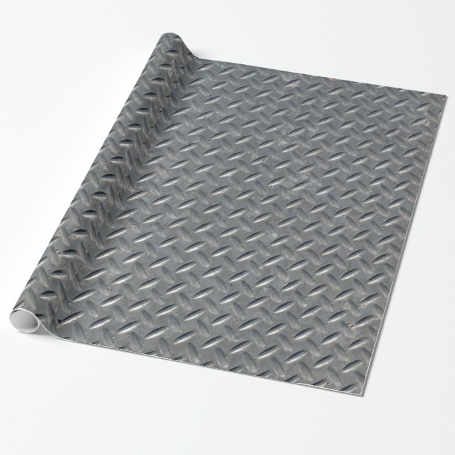 Diamond Plate Steel Wrapping Paper (Unrolled)