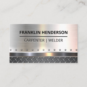 Diamond Plated Steel Rivets Metals Business Card