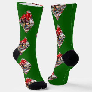Diamond Playing Card Shape Las Vegas Socks