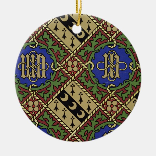 Diamond print ecclesiastical wallpaper design ceramic tree decoration (Front)