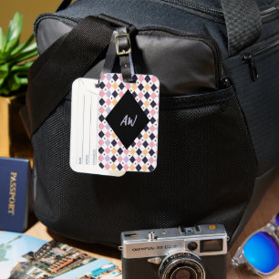 Diamond Purple Pink with Spider Luggage Tag