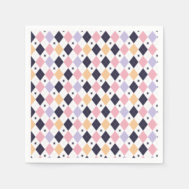 Diamond Purple Pink with Spider Napkin (Front)