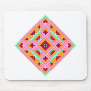 Diamond Quilt in Pink and Green Mouse Mat