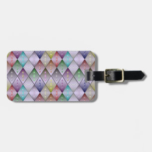 Diamond Quilt Pattern Custom Luggage Tag