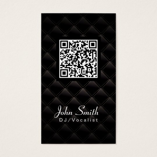 Diamond Quilt QR Code DJ Music Business Card