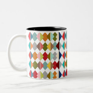 Diamond Quilt  Two-Tone Coffee Mug