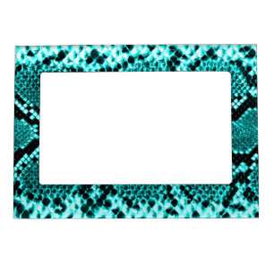 Diamond Rattlesnake Snake Skin aqua Magnetic Frame