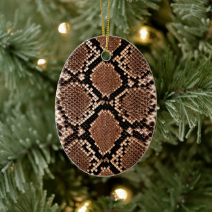 Diamond Rattlesnake Snake Skin Ceramic Tree Decoration