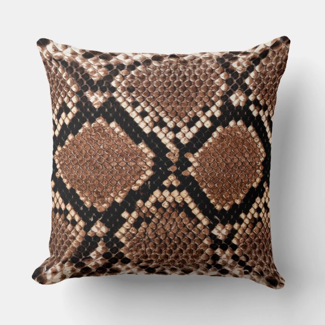 Diamond Rattlesnake Snake Skin Cushion (Front)