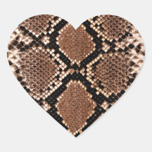 Diamond Rattlesnake Snake Skin Heart Sticker