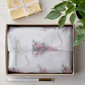 Diamond Reindeer Pink Pastel Christmas Tissue Paper