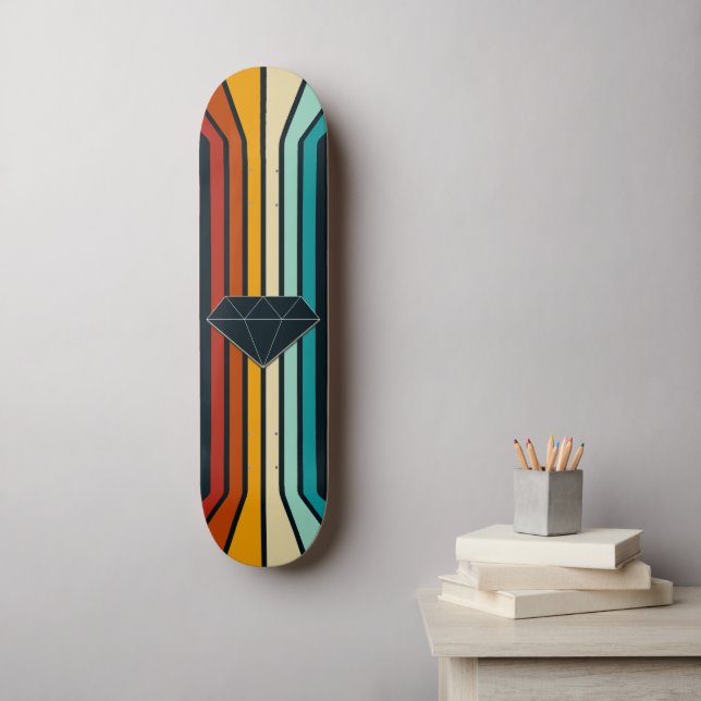 Diamond Retro Modern Style Skateboard (Wall Art)