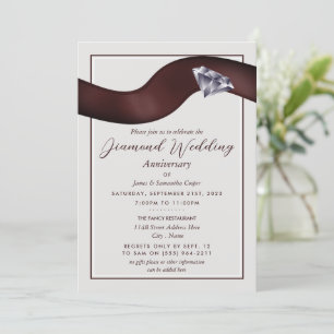 Diamond Ribbon, 60 Year Wedding Anniversary Invitation