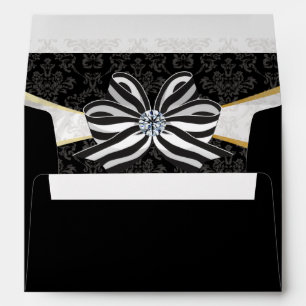 Diamond Ribbon with Damask Pattern Envelopes
