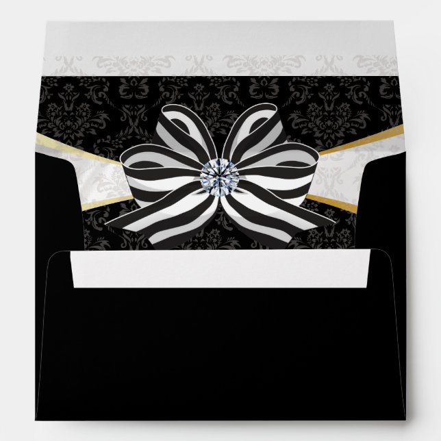 Diamond Ribbon with Damask Pattern Envelopes (Back (Bottom))