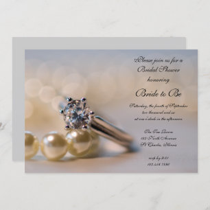 Diamond Ring and Pearls Bridal Shower Invitation