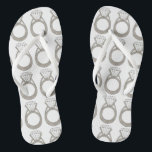 Diamond Ring Bling Engagement Wedding Bride Flip Flops<br><div class="desc">Features an original marker illustration of a sparkling diamond ring. Perfect for engagements,  weddings,  bridal showers,  bachelorette parties and more! 

Designer is available to create and upload custom designs to match the colours and themes of your wedding--click "Ask this Designer" to begin the design process!</div>