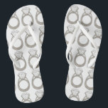 Diamond Ring Bling Engagement Wedding Bride Flip Flops<br><div class="desc">Features an original marker illustration of a sparkling diamond ring. Perfect for engagements,  weddings,  bridal showers,  bachelorette parties and more! 

Designer is available to create and upload custom designs to match the colours and themes of your wedding--click "Ask this Designer" to begin the design process!</div>