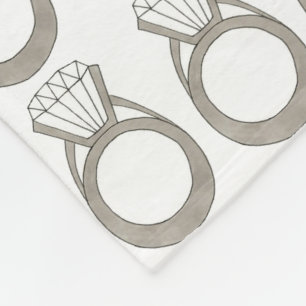 Diamond Ring Bling Jewellery Bride Wedding Bridal Fleece Blanket