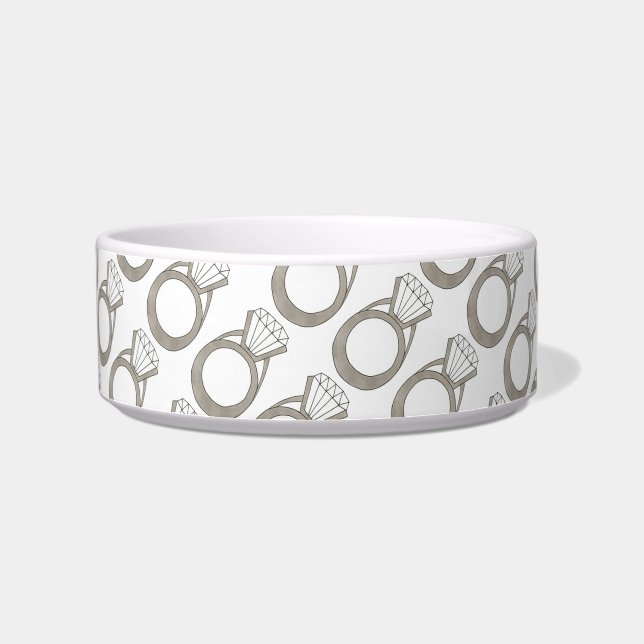 Diamond Ring Bling Wedding Jewellery Pet Dish (Left)