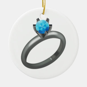 Diamond Ring - Emoji Ceramic Tree Decoration