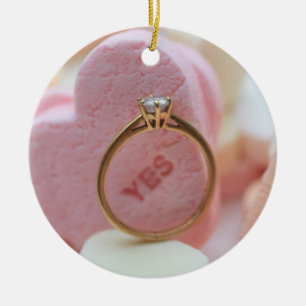 Diamond Ring Engagement announcement ornament