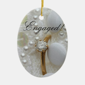 Diamond Ring Engagement announcement ornament