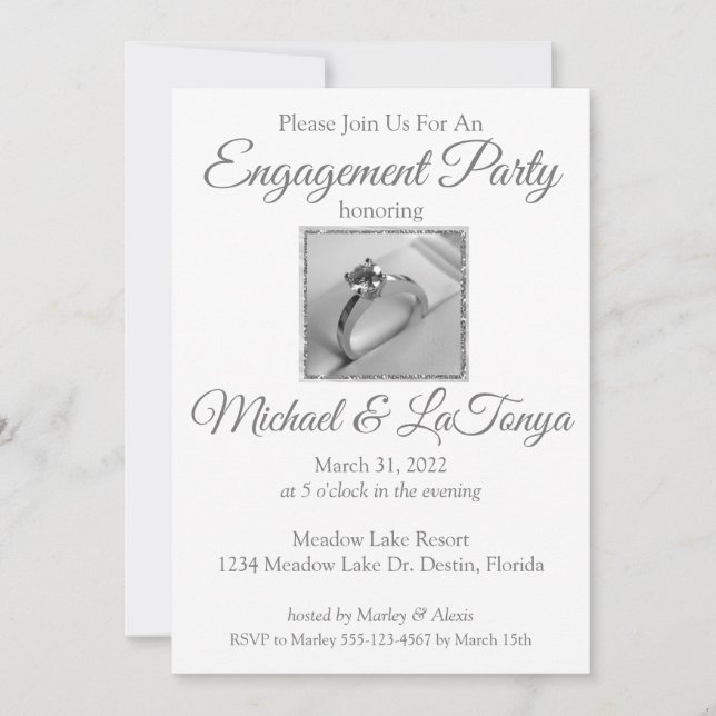 Diamond Ring Engagement Party Invitation (Front)