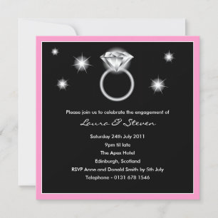Diamond Ring Engagement Party Invitation - pink