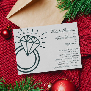 Diamond Ring Holiday Wedding Engagement Party Invi Invitation