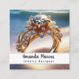 Diamond Ring Jewellery Designer Jeweller Square Business Card