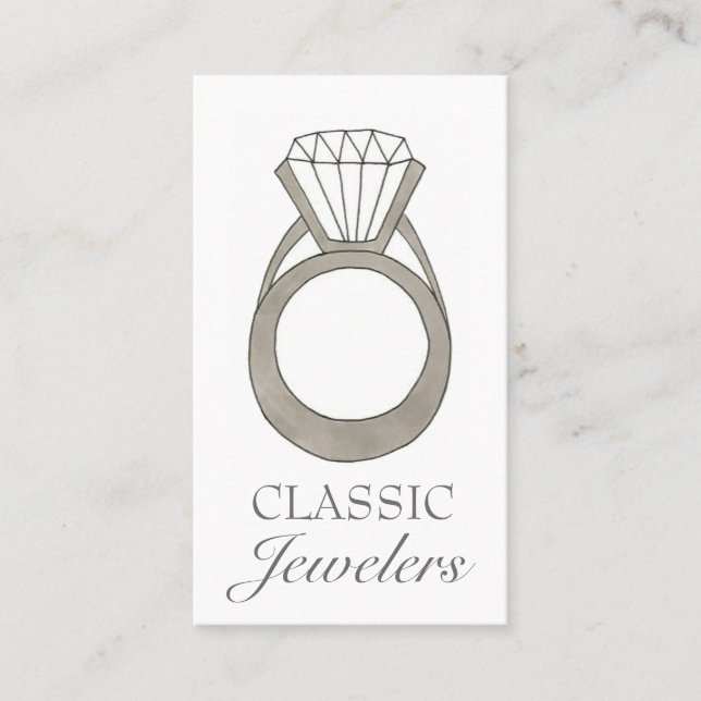 Diamond Ring Jewellery Shop Jeweller Fashion Styli Business Card (Front)