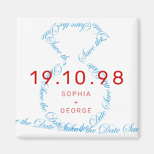 Diamond Ring Loop Save The Date Wedding Magnet